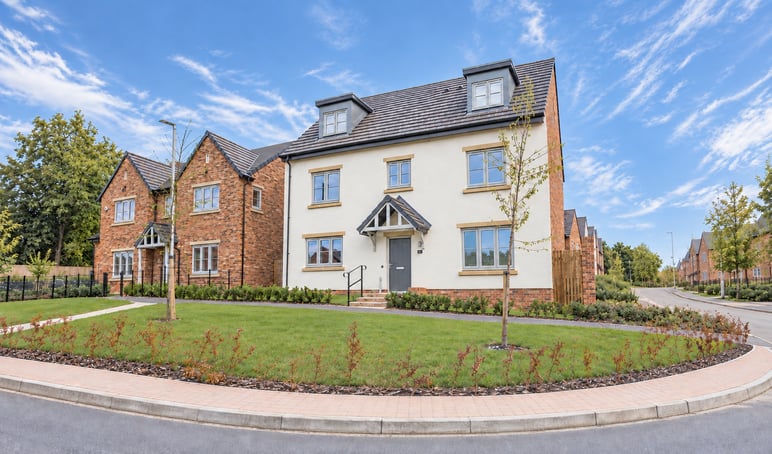 Street scene of Homes by Carlton's new-build development Beauford Park in Witton Gilbert