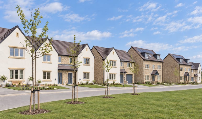 Street scene of Homes by Carlton's new-build development Woodberry Park in Staindrop