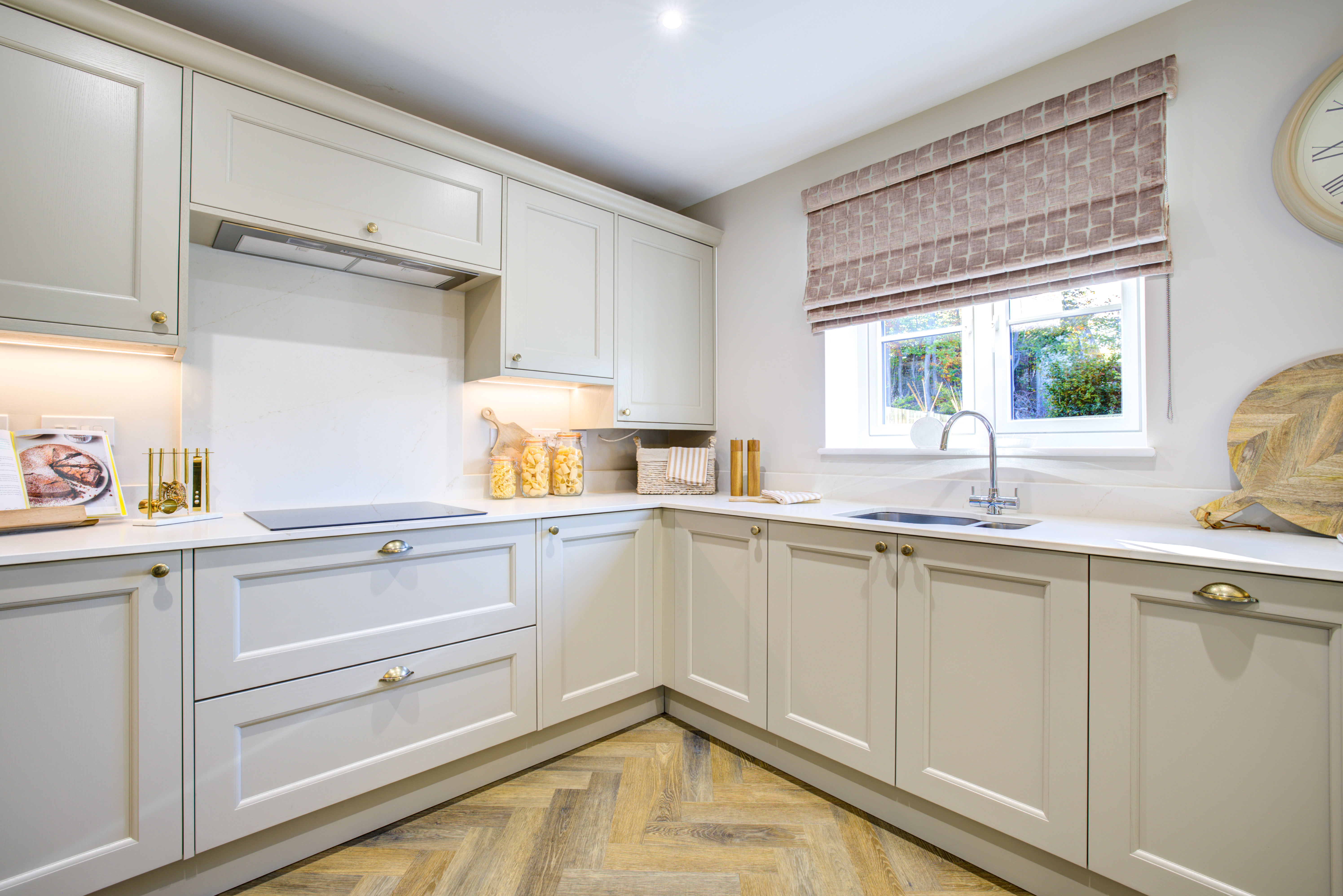Kitchen in Homes by Carlton's Richmond Showhome at new-build development Woodberry Park in Staindrop