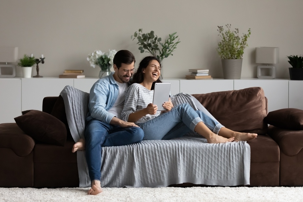 Couple Happy Sofa