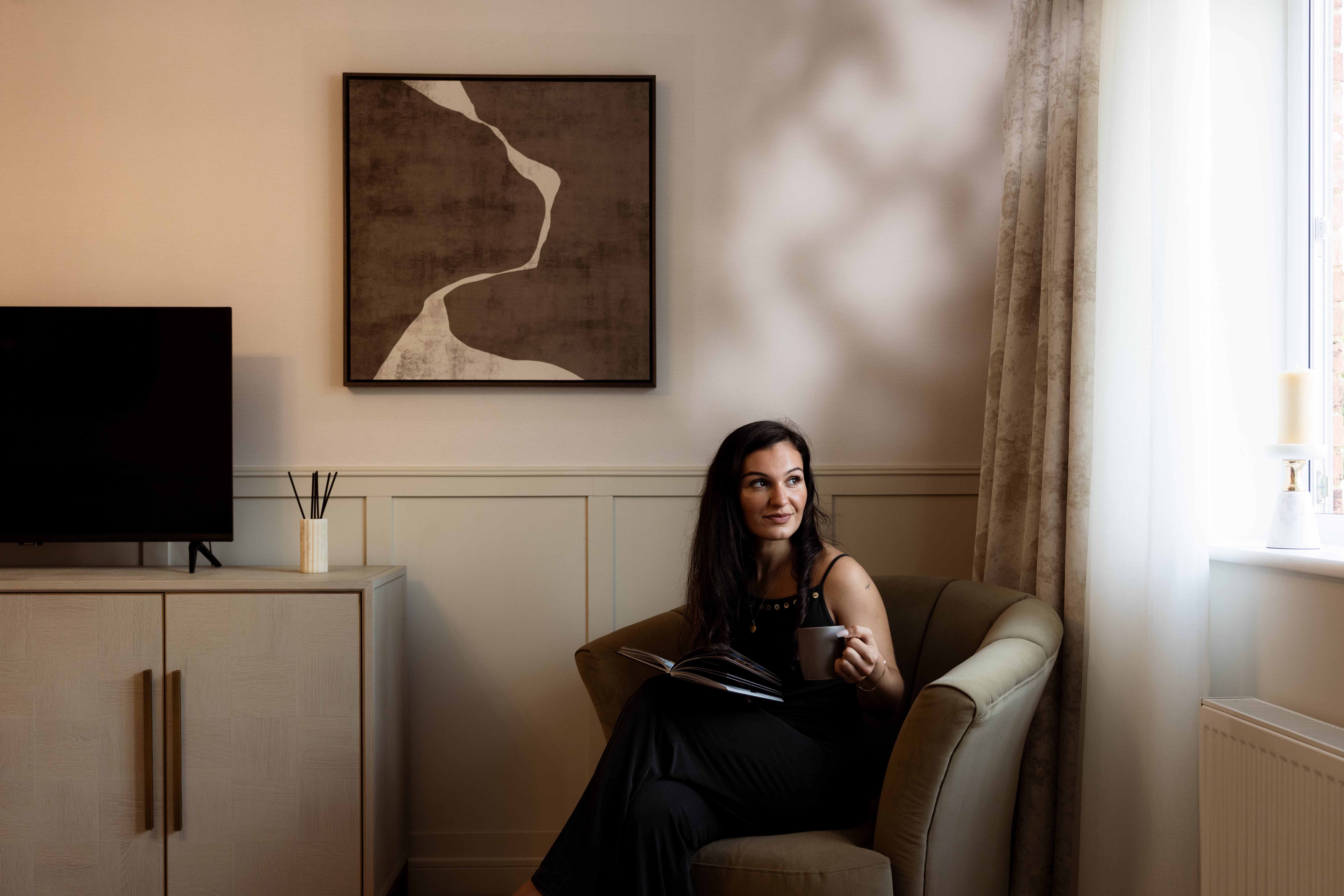 Lounge in Homes by Carlton's Winchester Showhome at new-build development Beauford Park in Witton Gilbert near Durham