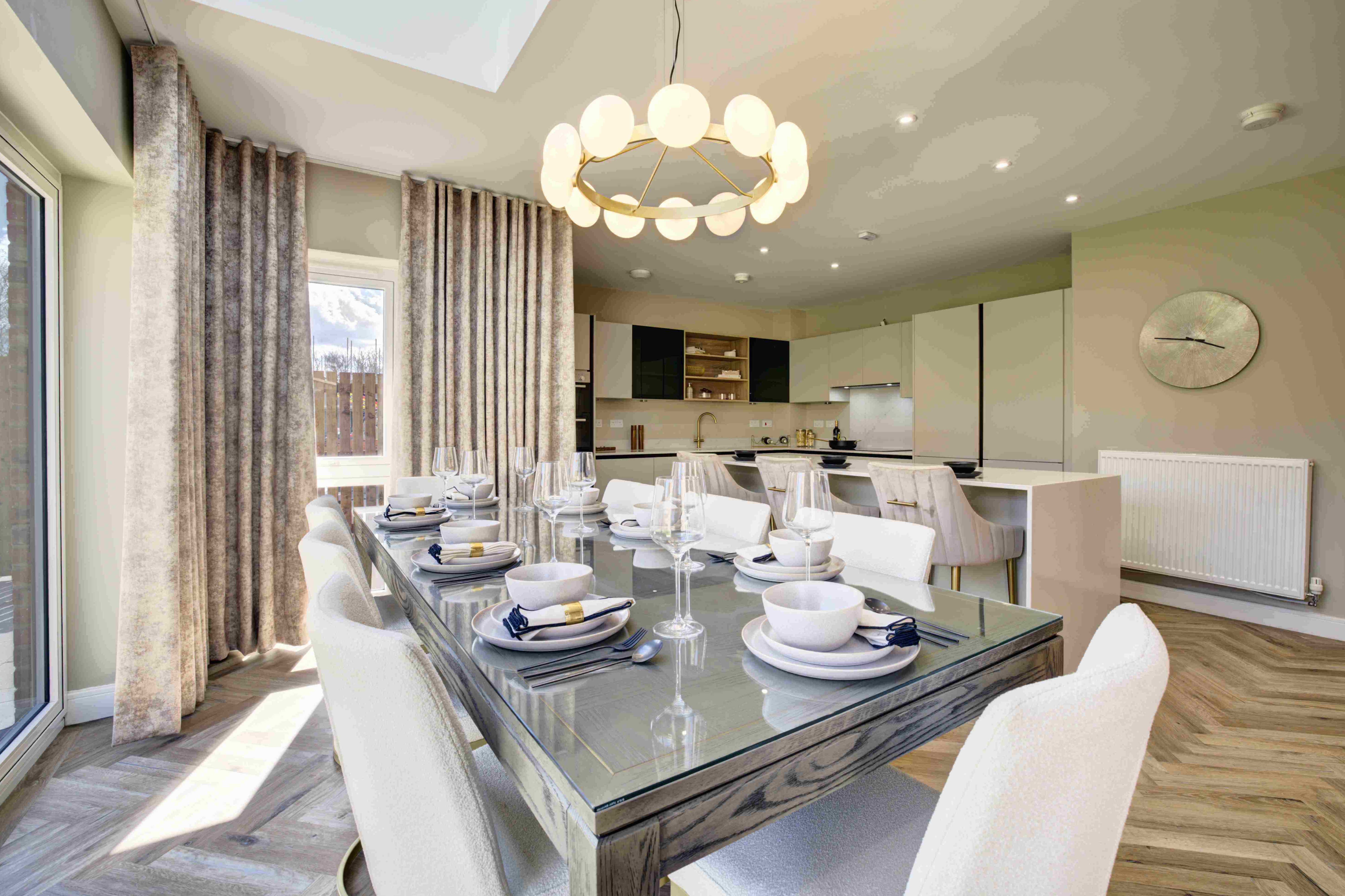 Kitchen/diner in Homes by Carlton's Winchester Showhome at new-build development Beauford Park in Witton Gilbert near Durham